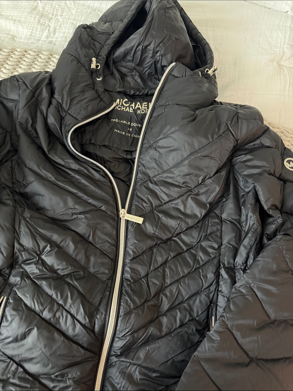 Michael Kors Down Women’s Quilted Hooded Puffer Jacket - Black